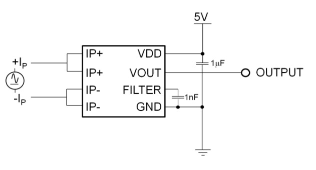 Application Circuit Diagram - Broadcom ACHS-719x Current Sensor ICs